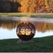 ฤดูใบไม้ร่วงพระอาทิตย์ตกดินใบ Weathering Steel Globe Sphere Fire Pit พร้อม Ash Tray